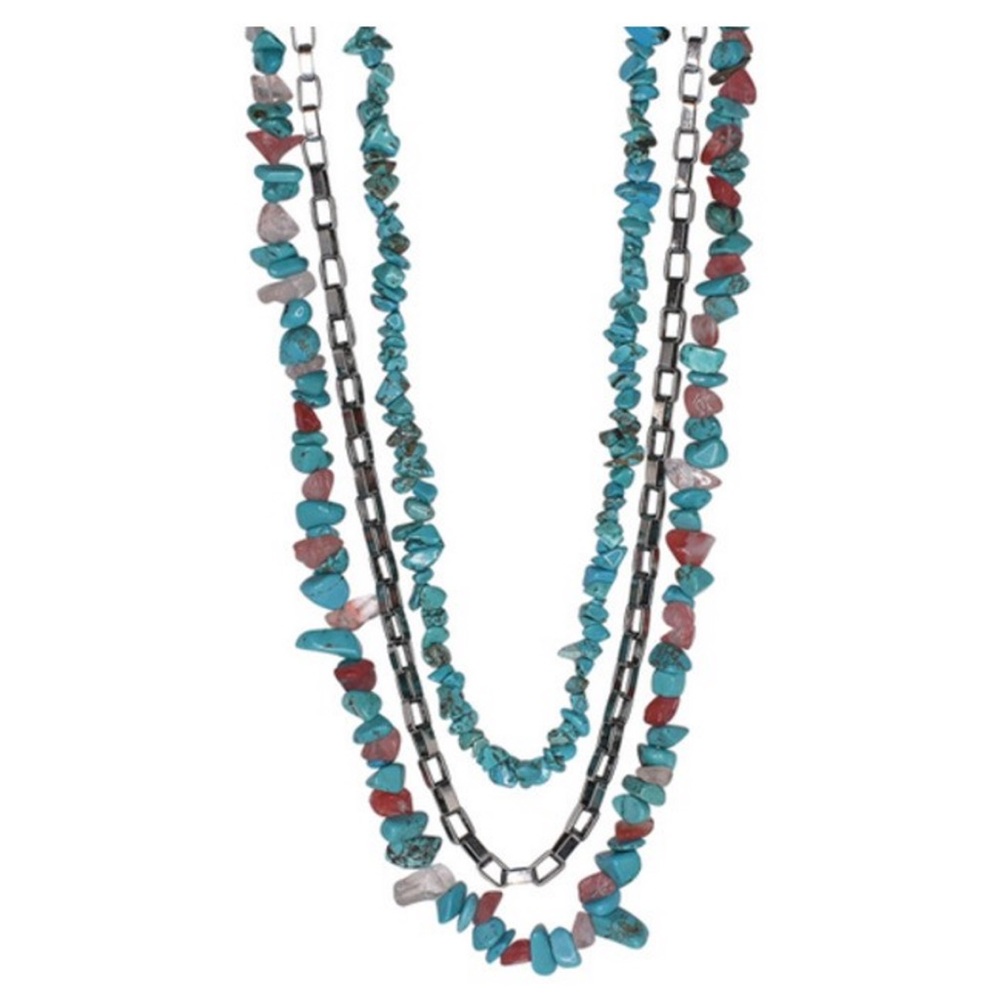 Justin necklace pink and turquoise